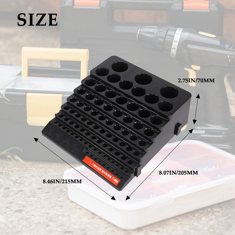 2X(Drill Bit Storage Box Milling Cutter Saving Space Drill Finishing