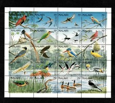 Malawi 1992 - Birds - Sheet of 20 Stamps - Scott #598 - MNH