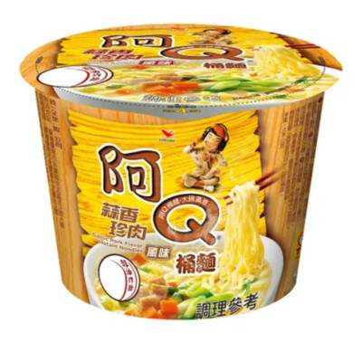 (12 PCS) UNI-PRESIDENT AH-Q GARLIC PORK FLAVOR Instant Noodles 阿Q桶麵 蒜香珍肉風味桶