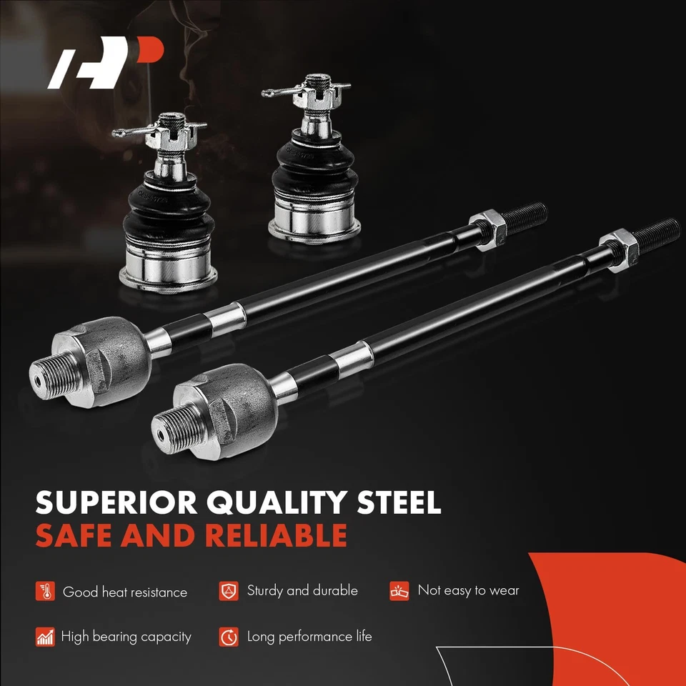 4Pcs Outer Tie Rod End & Front Lower Ball Joint for Nissan 240SX 1995 1996-1998 - Image 3 of 4