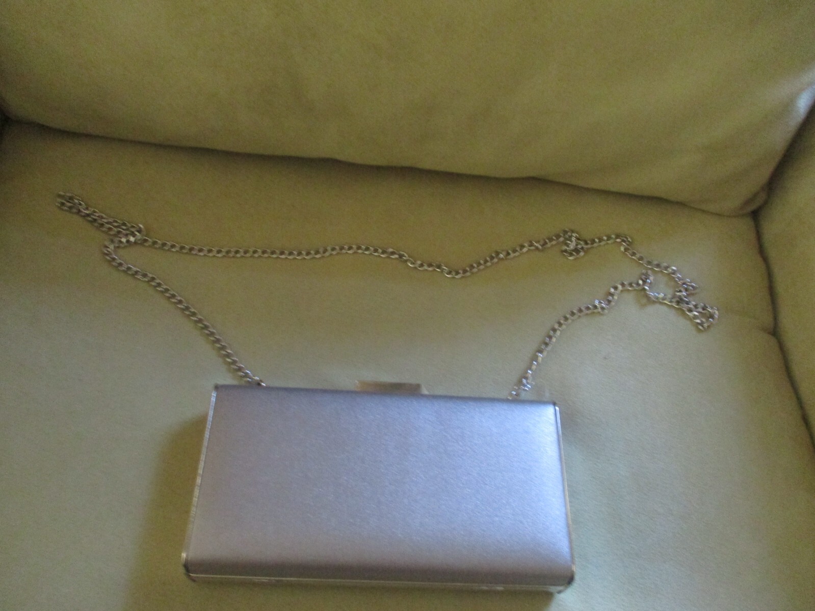 Olga Berg Precious Metallic Slimline Clutch Sliver Shoulder Bag NEW