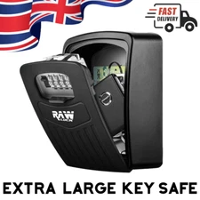 BLACK Extra Large Combination Key Box Key Safe Heavy Duty Outdoor Wall Mounted