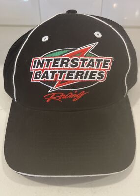 New NASCAR JOE GIBBS RACING Interstate Batteries Black Hat Cap18 LaBonte Adjust.