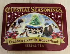 Very collectible, Celestial seasonings, cranberry, vanilla, wonderland tea , Tin