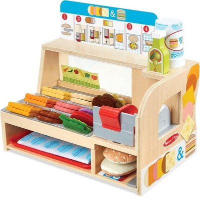 Melissa & Doug Slice & Stack Holz Sandwich Theke | Spielzeugladen für Kinder, vorgeben