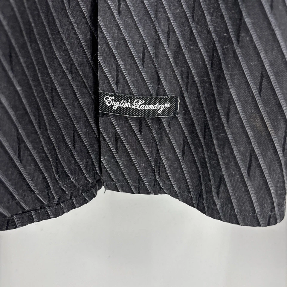 English Laundry Christopher Wicks Embroidered Mens Shirt Size L Gray Long Sleeve - Image 4 of 4