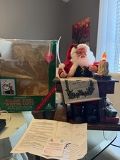 Vintage 1993 Animated Writing Musical Santa List At Desk Motionette Works Papers