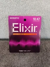 Elixir 16002 Nanoweb Phosphor Bronze Extra Light Acoustic Guitar Strings (10-47)