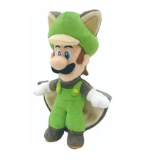 Little Buddy Super Mario Flying Squirrel Luigi 9" Figure Stuffed Plush Doll Toy