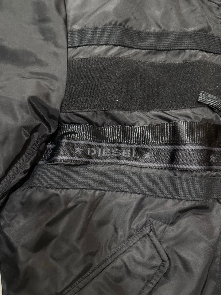 DIESEL Limited Edition Bomber Jacket Rare Black & Orange Inner Lining – Premium - Image 3 of 4