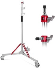 Adjustable Light Stand 10ft with Casters Steel