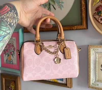 Coach Mini Rowan Pink Sig Canvas Crossbody Bag 2026 Ltd Ed IN HAND Ships Fast!