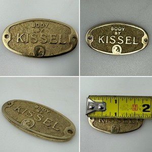 Body By KiSSEL Brass Emblem Badge Tag Nameplate Car Antique Classic Automobile