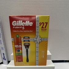 Gillette Fusion5 Shaving Kit Razor, Blades & Shave Gel Multicolor