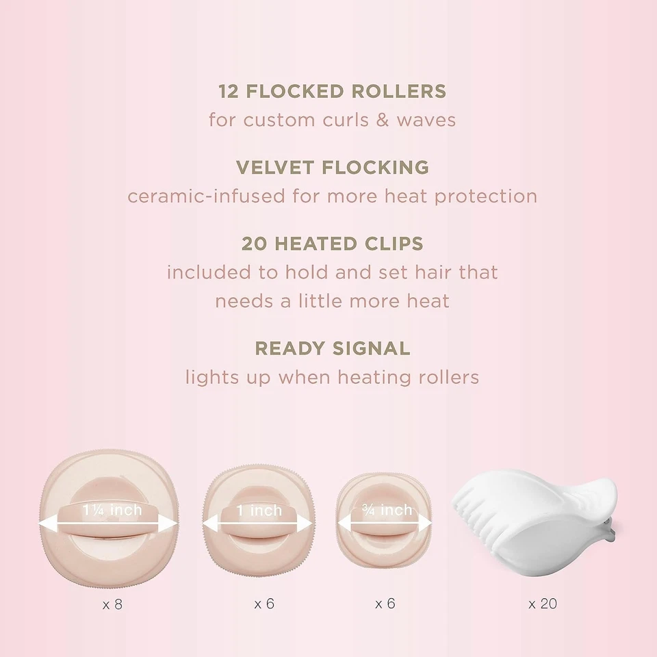 Rulos de cerámica flocados - Rulos calientes para cabello largo y medio NUEVO US Foto 2 de 4