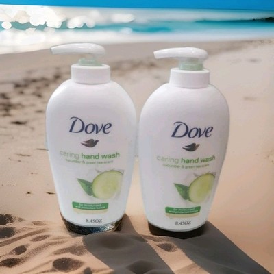 2 Dove Caring Hand Wash Cucumber and Green Tea 250 ml Fresh Touch 8.45 oz Each