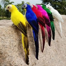 Artificial Feather Parrot Simulation Fake Bird Model Home Garden Lawn Tree Decor