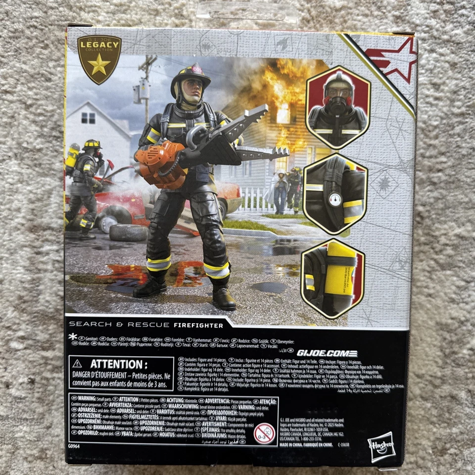 Hasbro G.I. Figura de acción de bombero de búsqueda y rescate serie clasificada Joe Foto 2 de 4