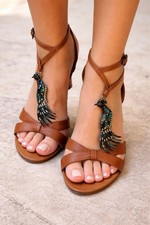 VC Signature by Vince Camuto "Carly" heeled sandals Peacock Size 10 Formal Vacat