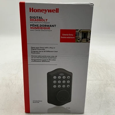 Honeywell Digital Electronic Deadbolt Oil Rubbed Bronze 8712409 New - Image 1 of 4