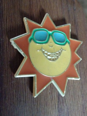 Vtg Hallmark MAGNET Smiley Sun Face Green Shades 80s 2.5'' Sunshine RARE Glasses