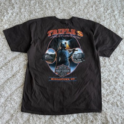 Triple S SSS Harley Davidson T-Shirt Morgantown WV Coal Mine Size XL Vintage