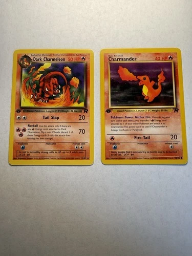 Pokémon TCG 1st Edition Dark Charmander 50/82 Dark Charmeleon 32/82 LP