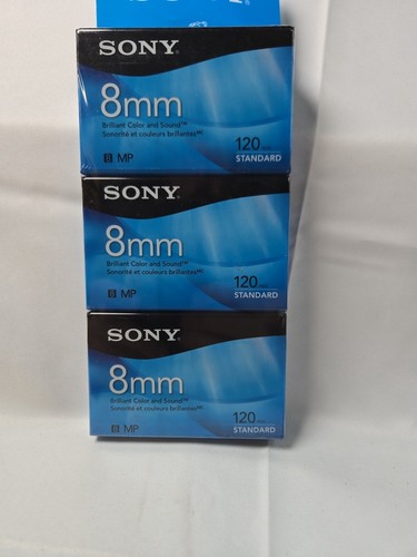 3 Pack Sony 8mm Video Cassette Tapes 120 Minute Video 8 MP Standard New Sealed - Picture 3 of 6