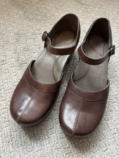Dansko Sally Mary Jane Women Sz 43 Brown Leather Clog Platform NEW