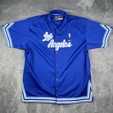 Vintage Nike Los Angeles Lakers Warmup Jersey Mens 2XL 1961 Retro Snap Blue LA
