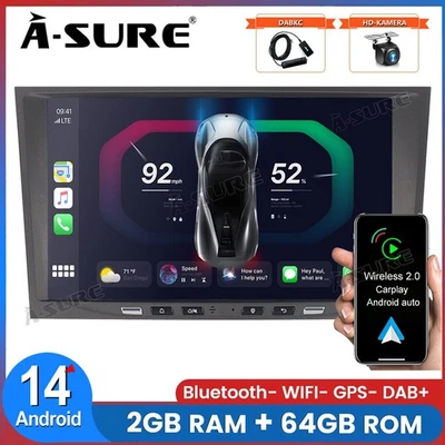 DAB+ Für Opel Astra H Corsa C D Meriva Zafira Autoradio 2+64G Android 14 CarPlay - Bild 1 von 4