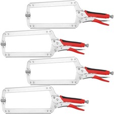 4Pcs 18" Locking C Clamps w/Swivel Pads Rubber Grips,7" Max Jaw Opening