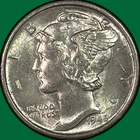 1945-S Mercury Dime Brilliant Uncirculated BU Coin #40669