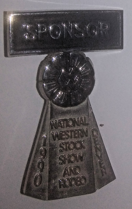 1990 Denver Colorado National Western Stock Show & Rodeo Sponsor PIn 3" Nice!