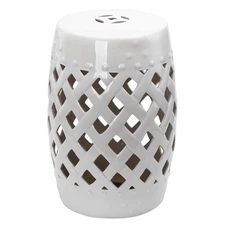 13" Heavy Duty Patio Ceramic Garden Stool Outdoor Indoor Decorative End Table