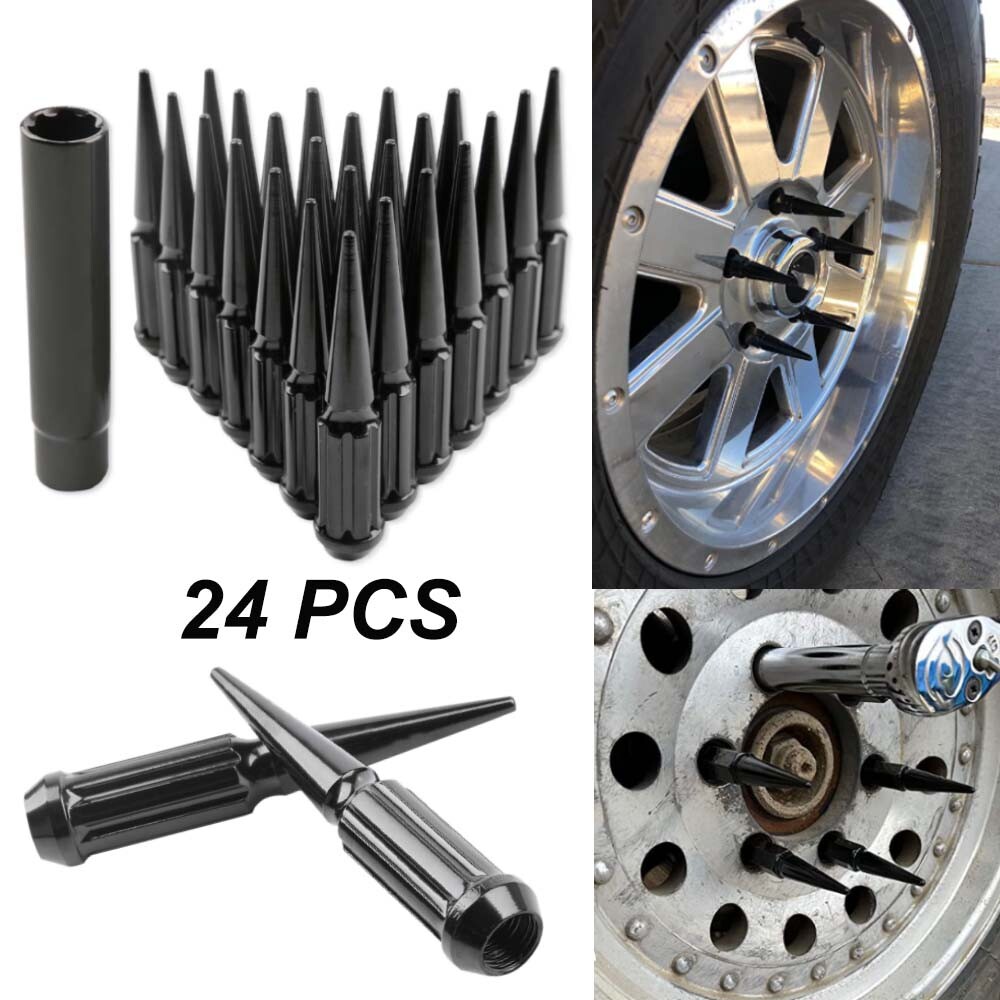 14x2.0 Extended Spike Lug Nuts Conical Acorn Taper Seat Ford