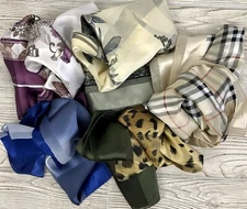 Vintage Lot of 5 TIDI Silk Scarves 34x34  /b