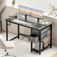ZUNMOS Compact 40/47 Inch Desk with Storage Drawer Modern Home Office Table