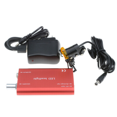 3W Dental LED Headlight with Filter for Dental Loupe Magnifer Metal Clip Red US