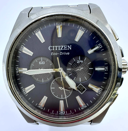 Citizen Herren Eco Drive blaues Zifferblatt & silbernes Armband Uhr CA4510-55L