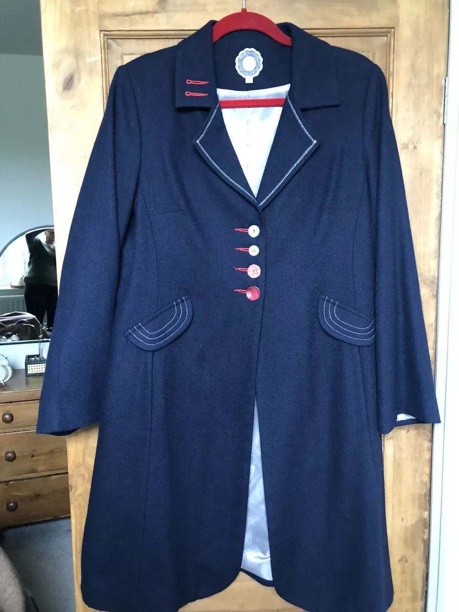 Avoca Size 4 12 14 Ladies Navy Coat