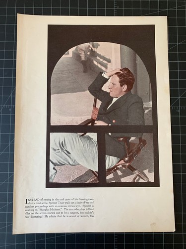 Vintage 1930s Spencer Tracey Photoplay Portrait