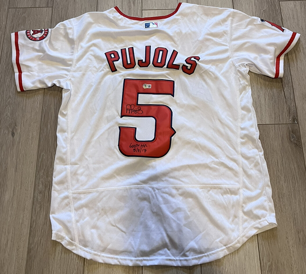 Albert Pujols Autographed Signed Los Angeles Angels JERSEY BAS BECKETT 600th HR INSCRIPTION 