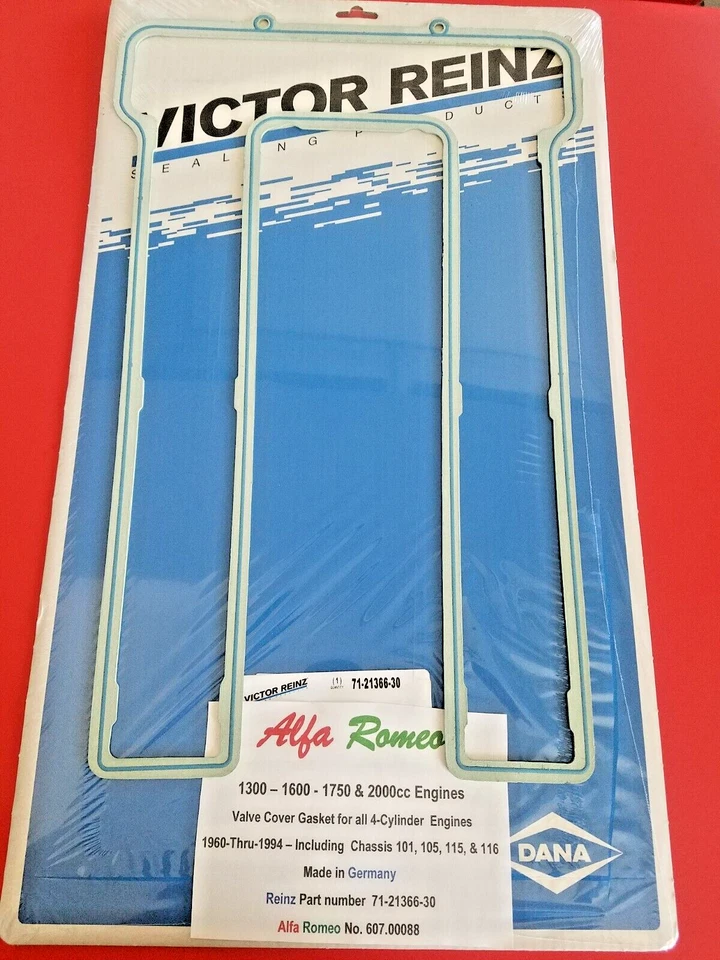 Alfa Romeo Spider, GTV, Berlina, Giulia 1300 1600 1750 2000 Valve Cover Gasket - Image 2 of 4