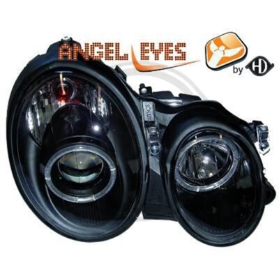 Scheinwerfer Set Passend für Mercedes CLK W208 97-02 Klarglas/Schwarz