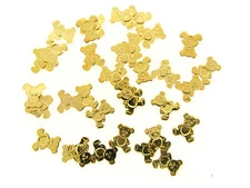 Vintage Gold Plate USA Made Polished Teddy Bear Heart Tummy Insert Findings Lot