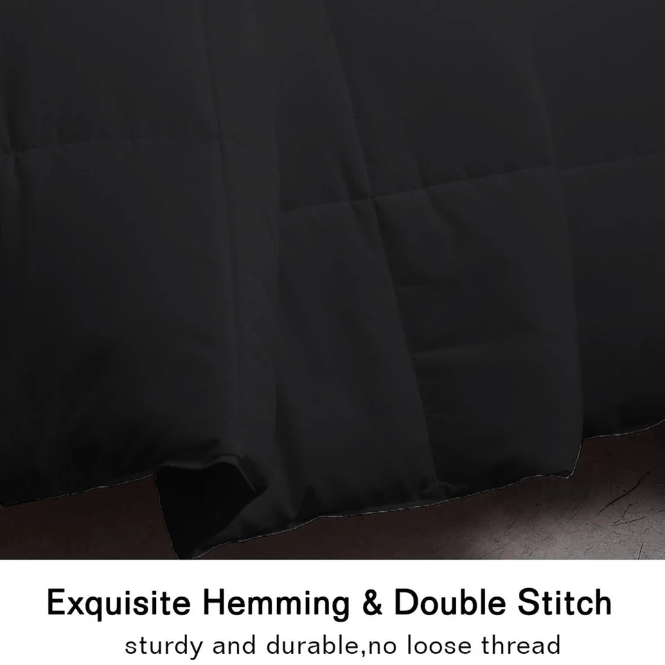 Edredón y conjuntos de plumas alternativos ultra suaves de algodón egipcio liso negro Foto 3 de 4