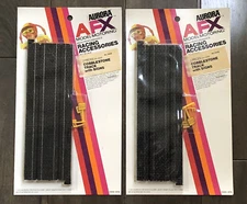 2 cards (4 pieces) Aurora AFX HO Car Black Cobblestone Track with Signs - N.O.S.