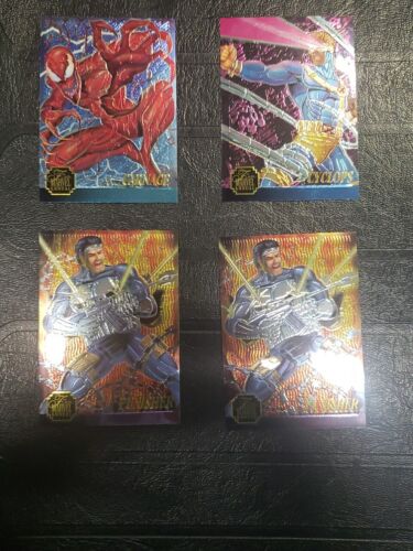  1995 FLAIR MARVEL ANNUAL CHROMIUM LIMITED EDITION 4 Cards CARNAGE - Picture 1 of 4