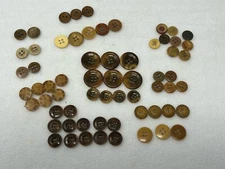 Buttons Lot of  60 2- 4-hole shank round plastic various sizes set of 2 + VTG